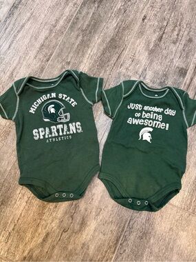 Gen2 MSU Michigan State Spartans Baby Onesies Set - 6/9 months